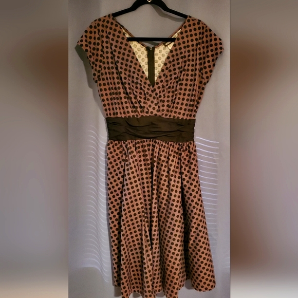 Grey and Black Polka Dot Dress - Picture 1 of 2